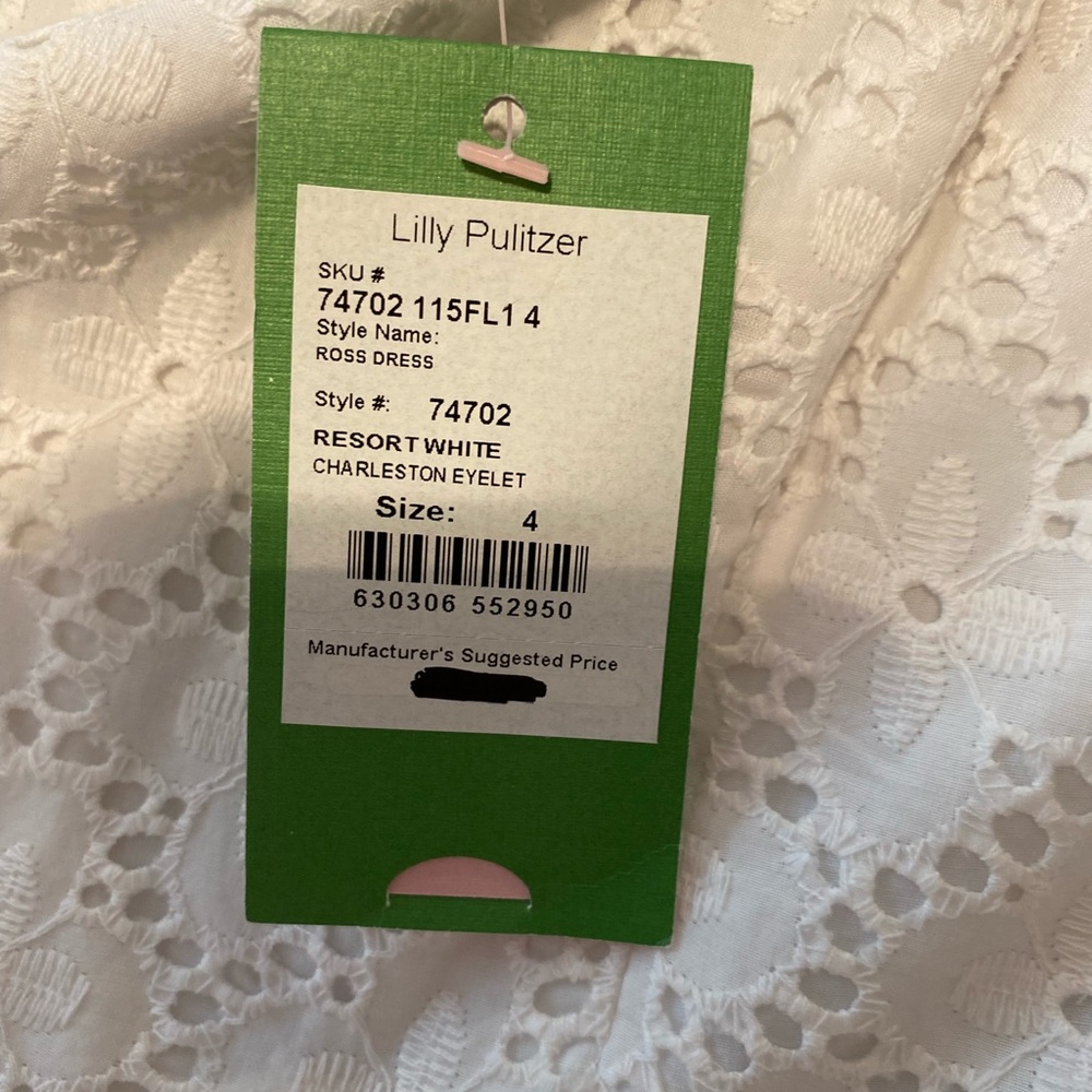 Lilly Pulitzer Halter Dress Charleston Eyelet Size 4 74702 Resort White -NWT - Picture 6 of 9